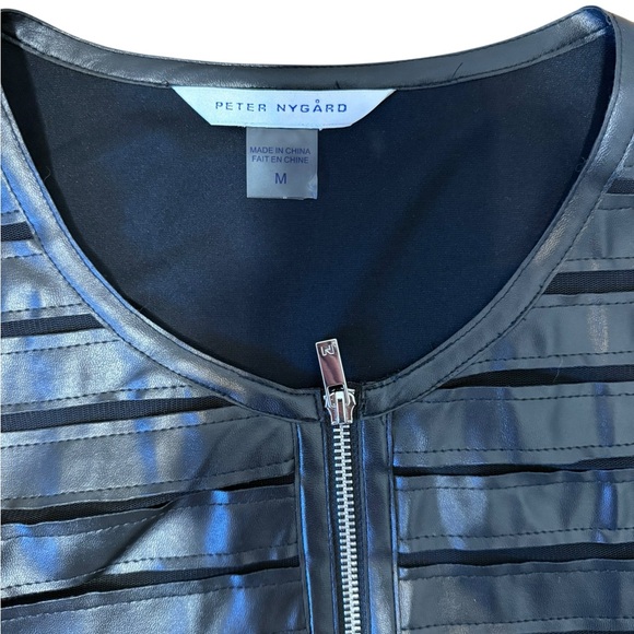 ✨ PETER NYGÅRD Black Faux Leather Zip-Front Jacket | Size M ✨ - Picture 2 of 10